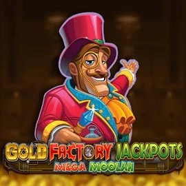 Gold Factory Jackpots Mega Moolah slot logo by Aurum Signature Studios at Nordspin Casino