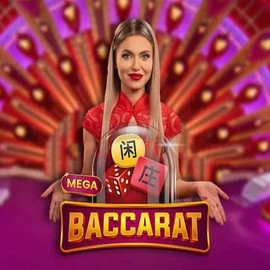 Mega Baccarat slot logo by Pragmatic Play at Nordspin Casino